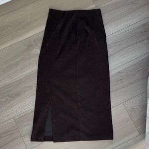 Elegant Brown Suede Women's Skirt
